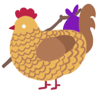 A honey and brown chicken with a lace pattern