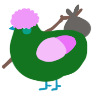 A leaf and lavender chicken