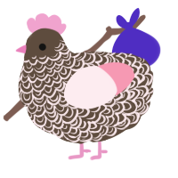 A bark and rose chicken with a double-lace pattern