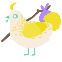 A cream and yellow chicken with a half-lace pattern