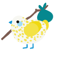 QvQ, a white and yellow chicken with a speckle pattern
