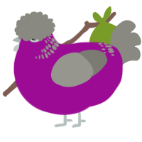 A plum and ash chicken with a neck-band pattern