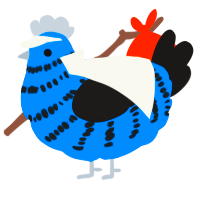 A sapphire and sable chicken with a bar pattern