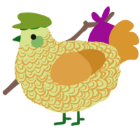 A lemon and orange chicken with a double-lace pattern
