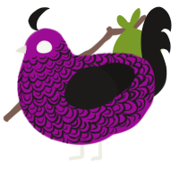 A plum and sable chicken with a double-lace pattern