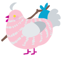 Ranya, a rose and mist chicken with a bar pattern