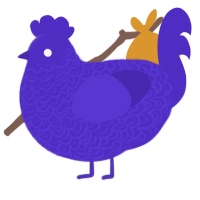A indigo chicken with a double-lace pattern