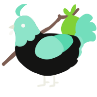 A black and mint chicken with a head pattern