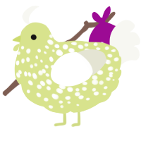A lemon and white chicken with a speckle pattern