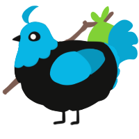 A black and cerulean chicken with a head pattern