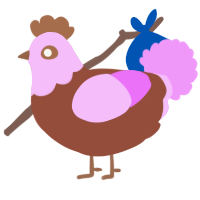A russet and lavender chicken with a head pattern