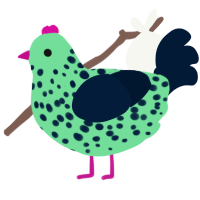 A spring and tumblr chicken with a speckle pattern