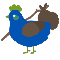 A ultramarine and bark chicken