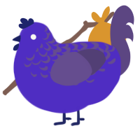 xray, a indigo and overcast chicken with a half-lace pattern