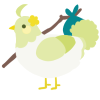 A white and lemon chicken with a head pattern