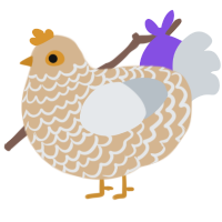 A beige and mist chicken with a lace pattern
