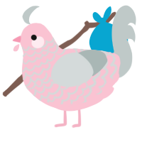 A rose and silver chicken with a lace pattern