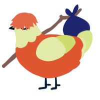 A vermilion and lemon chicken with a head pattern