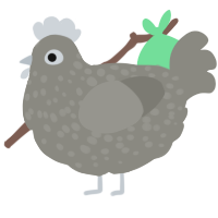 A ash chicken with a speckle pattern