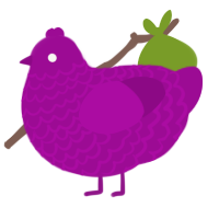 A plum chicken with a lace pattern