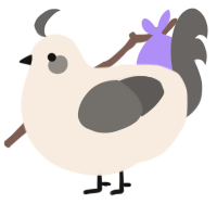penguin chick, a cream and grey chicken