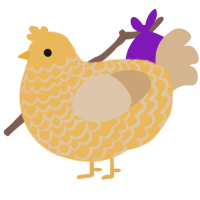 A honey and beige chicken with a lace pattern