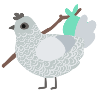 A silver and mist chicken with a double-lace pattern