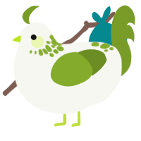 A white and chartreuse chicken with a neck-speckle pattern