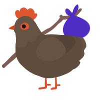 A bark chicken with a head pattern