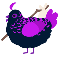 A tumblr and amethyst chicken with a half-lace pattern