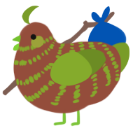 A russet and chartreuse chicken with a bar pattern