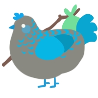 A ash and cerulean chicken with a half-lace pattern