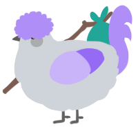 A mist and lilac chicken