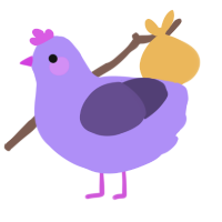 A lilac and overcast chicken