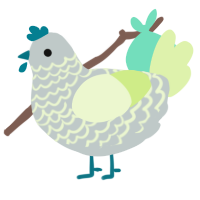 A silver and apple chicken with a lace pattern