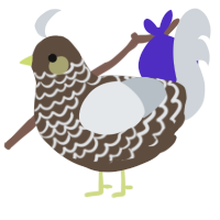 A bark and mist chicken with a lace pattern