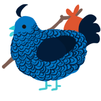 A sapphire and tumblr chicken with a double-lace pattern