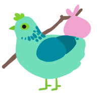 Reef, a mint and sea chicken with a neck-speckle pattern