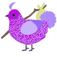 A amethyst and lilac chicken with a double-lace pattern