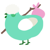 A mint and white chicken