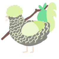 A ash and apple chicken with a lace pattern