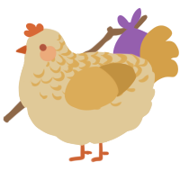 Crème Brûlée Latte, a beige and gold chicken with a half-lace pattern