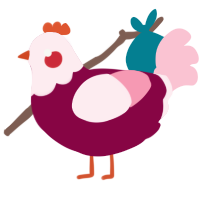 A maroon and rose chicken with a head pattern