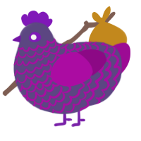 A overcast and plum chicken with a lace pattern