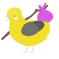 A yellow and grey chicken