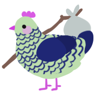 (unnamed), a gluppy and navy chicken with a lace pattern