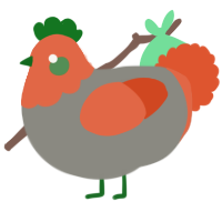 A ash and vermilion chicken with a head pattern
