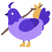 A lilac and indigo chicken with a head pattern