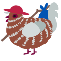 A russet and silver chicken with a bar pattern
