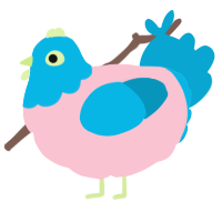 A rose and cerulean chicken with a head pattern